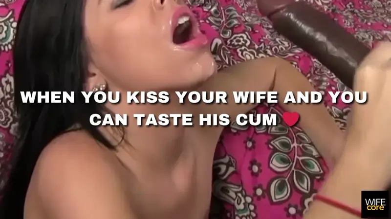 big dick cums all over her lips