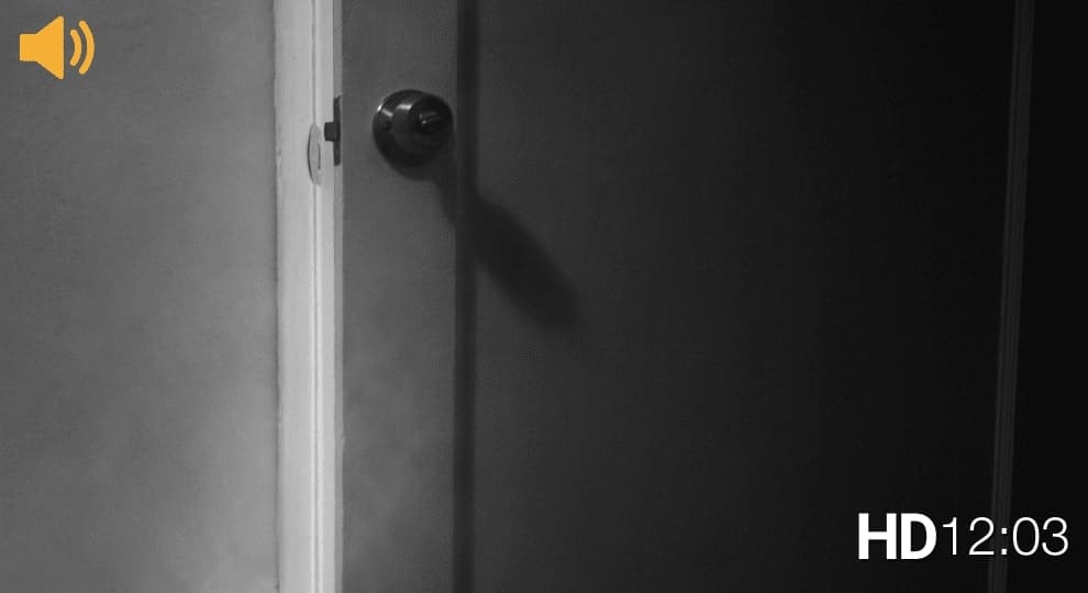 door slightly opened to bedroom